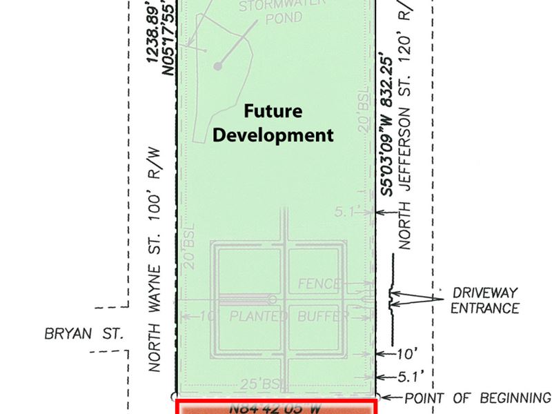 4 Acre Corner Commercial Lot : Milledgeville : Baldwin County : Georgia