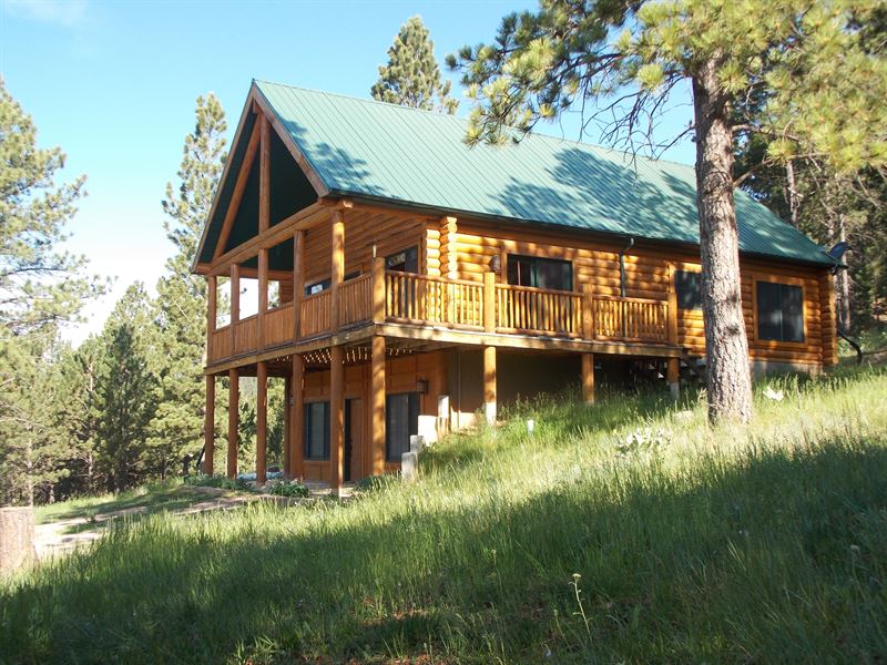 Log Home On 4 Wooded Acres : Land for Sale in Newcastle, Weston County ...