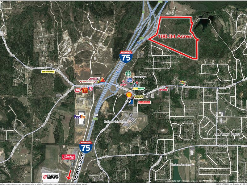 160 Acres Potential Development : Macon : Bibb County : Georgia