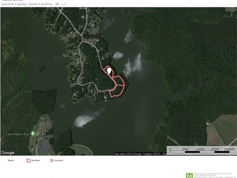 4 + Acres Lake Rabon Waterfront Pro Land for Sale in Laurens, Laurens