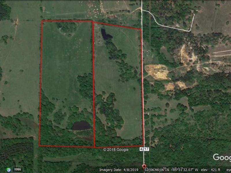 Prize Rural Acreage Pond East TX : Frankston : Henderson County : Texas