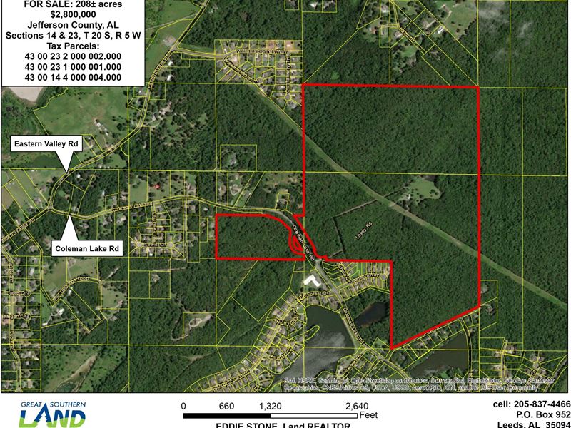 1-010 Coleman Lake Road 208 Acres : McCalla : Jefferson County : Alabama