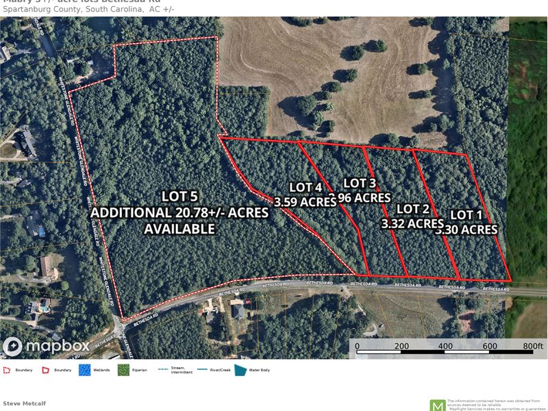 Multiple 3 Acre Building Lots Avail : Spartanburg : Spartanburg County : South Carolina