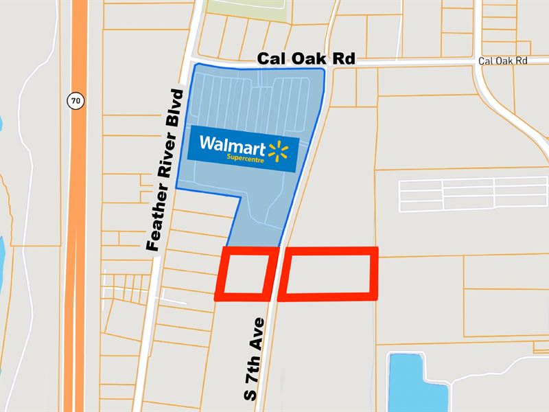 Commercial Land Next To Walmart : Oroville : Butte County : California