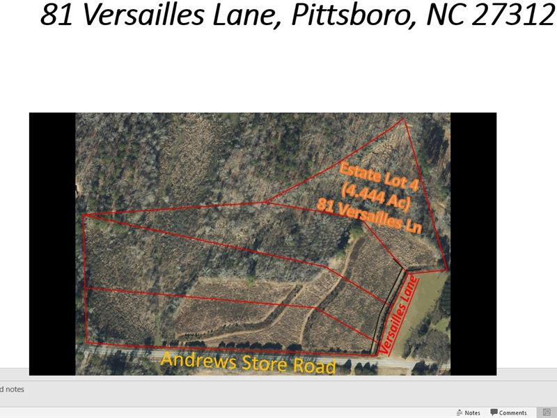 Estate Lot in Rural Setting, Lot 4 : Pittsboro : Chatham County : North Carolina