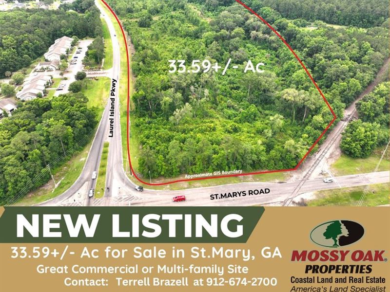 33.59 Ac Commercial / Multi-Family : Saint Marys : Camden County : Georgia