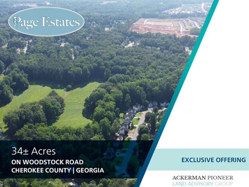 34 Acres, Page Estates, Woodstock : Acworth : Cherokee County : Georgia