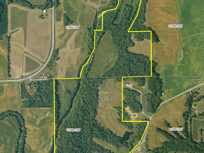 210 Acre M/L Davis County, Iowa : Floris : Davis County : Iowa