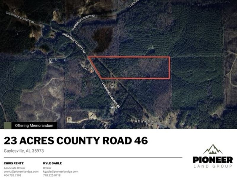 23 Acres, County Road 46 : Gaylesville : Cherokee County : Alabama