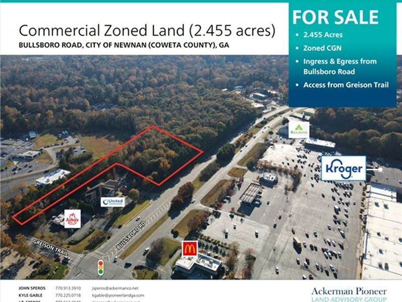 2.455 Acres, Bullsboro Rd : Newnan : Coweta County : Georgia