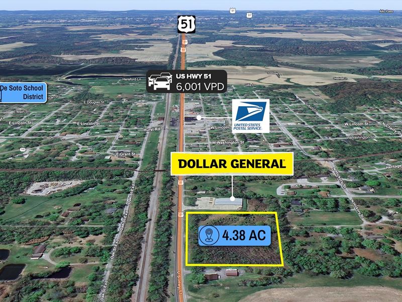 4.38 Acre Parcel, Dollar General : De Soto : Jackson County : Illinois