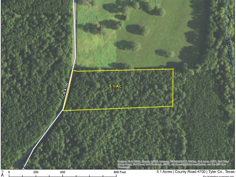 5.1 Acres, County Road 4700 : Fred : Tyler County : Texas