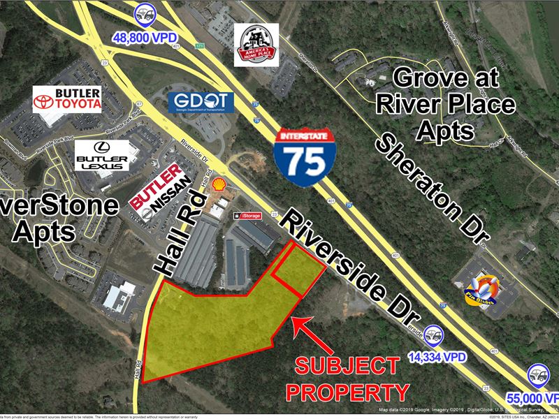 17.34 AC Multifamily Site for Sale : Macon : Bibb County : Georgia
